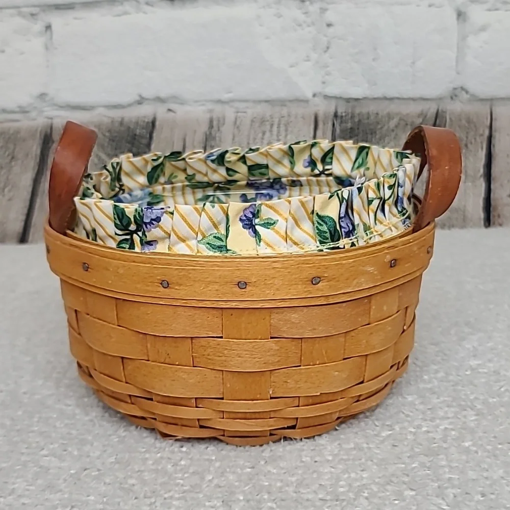Longaberger Vintage 1999 Classic Button Basket 15407 with Liner & Insert